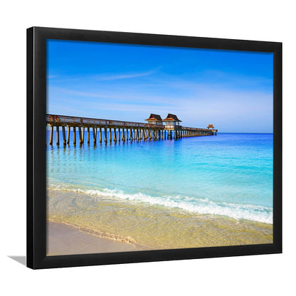 Naples Pier And Beach In Florida Usa, Extra Large Wall Art, Extra Large Wall Decor, Framed Art Print, Picture Framed