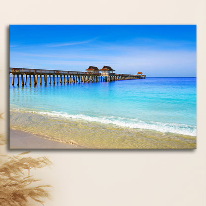 Naples Pier and Beach in Florida USA, Extra Large Wall Art, Extra Large Wall Decor, Cavas Print Wall Art Hom Decor