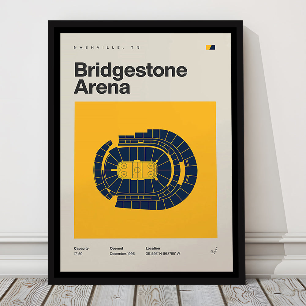 Nashville Predators Stadium Print, Bridgestone Arena Stadium Print, Man Cave Gift, Floating Framed Canvas Print Wall Art