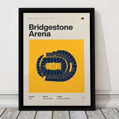 Nashville Predators Stadium Print, Bridgestone Arena Stadium Print, Man Cave Gift, Floating Framed Canvas Print Wall Art