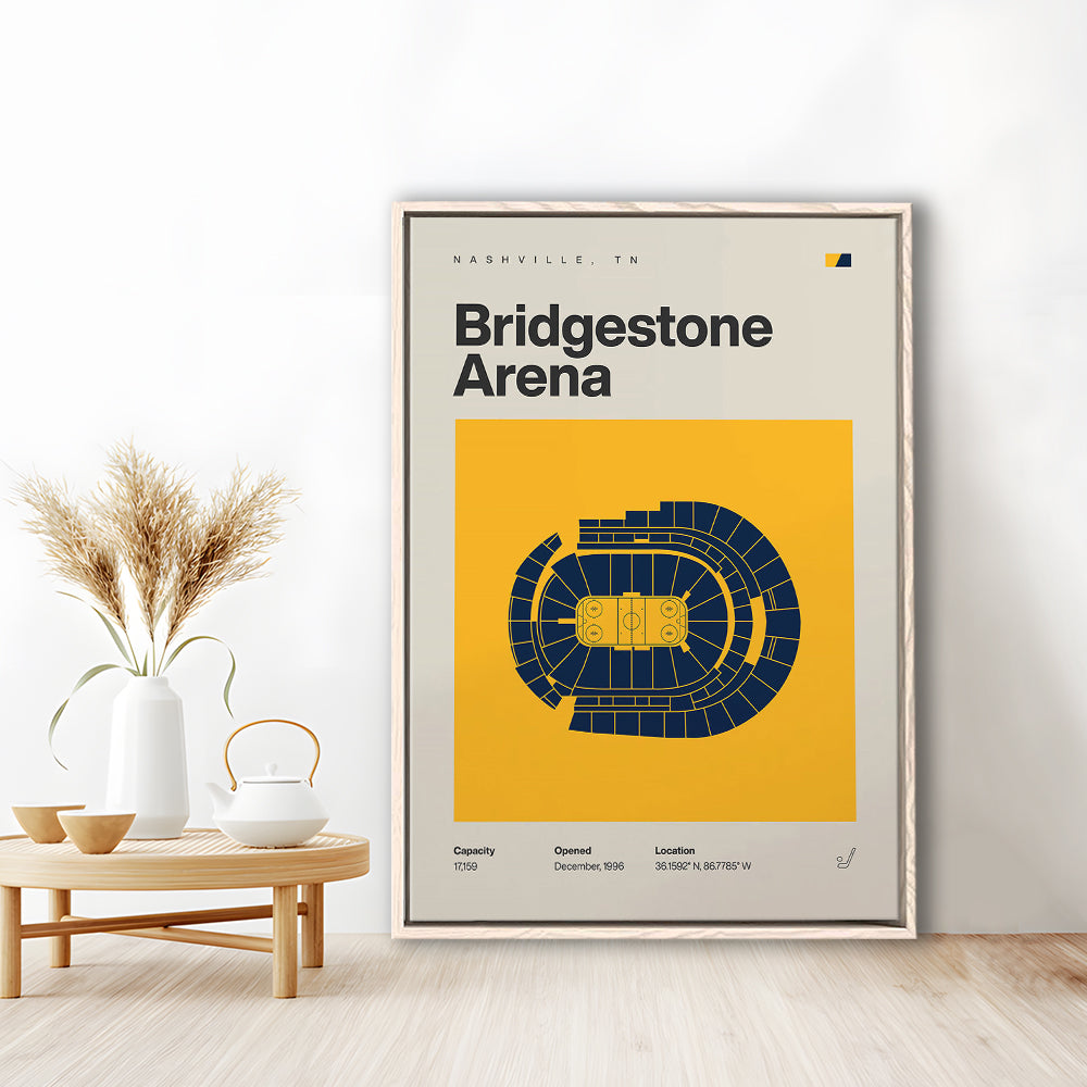 Nashville Predators Stadium Print, Bridgestone Arena Stadium Print, Man Cave Gift, Floating Framed Canvas Print Wall Art