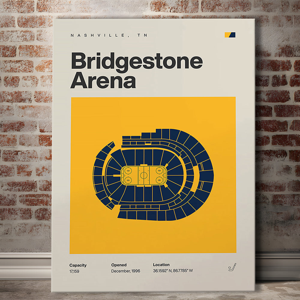 Nashville Predators Stadium Print, Bridgestone Arena Stadium Print, Fan Gifts, Sport Art, Canvas Print Wall Art