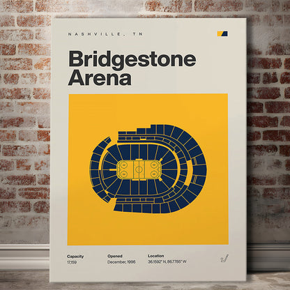 Nashville Predators Stadium Print, Bridgestone Arena Stadium Print, Fan Gifts, Sport Art, Canvas Print Wall Art