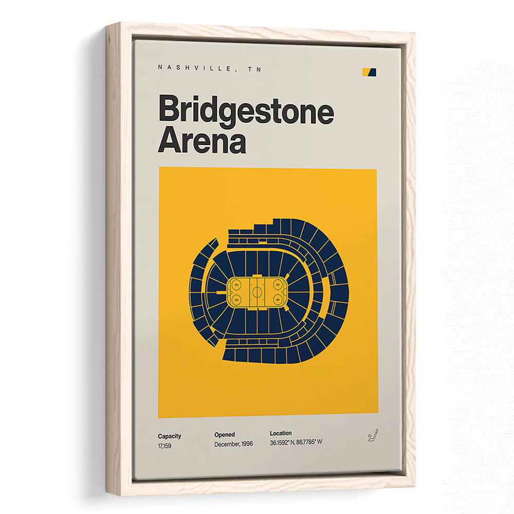 Nashville Predators Stadium Print, Bridgestone Arena Stadium Print, Man Cave Gift, Floating Framed Canvas Print Wall Art