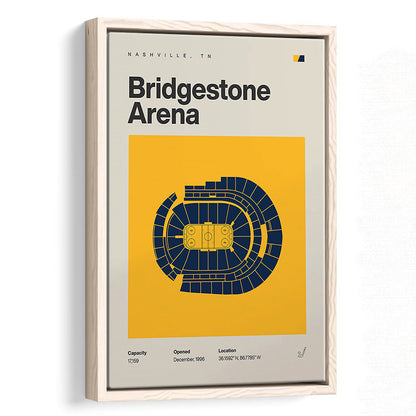 Nashville Predators Stadium Print, Bridgestone Arena Stadium Print, Man Cave Gift, Floating Framed Canvas Print Wall Art