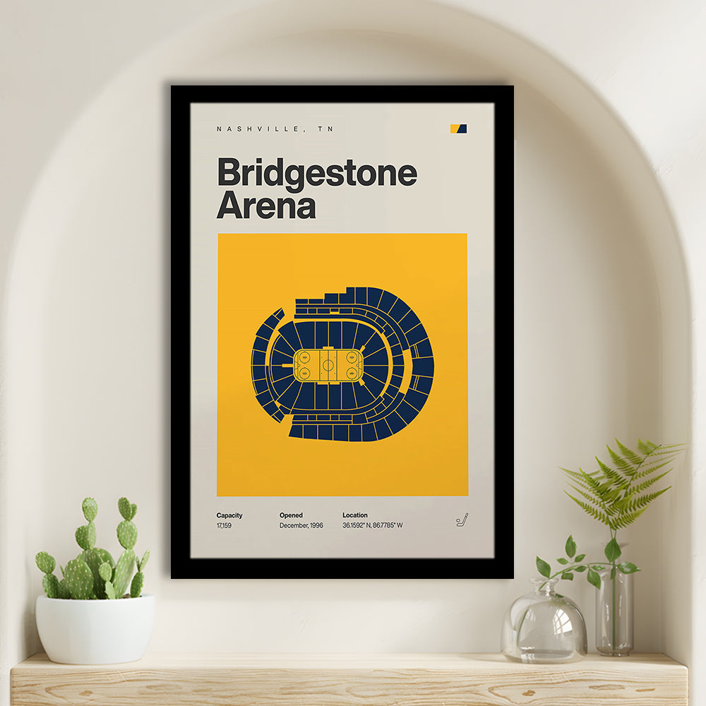Nashville Predators Stadium Print, Bridgestone Arena Stadium Print, Gifts for him, Sport Art, Framed Art Print Wall Decor