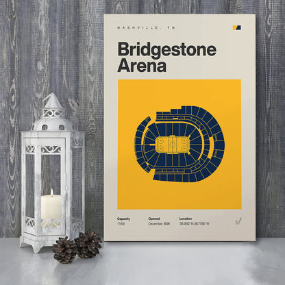 Nashville Predators Stadium Print, Bridgestone Arena Stadium Print, Fan Gifts, Sport Art, Canvas Print Wall Art