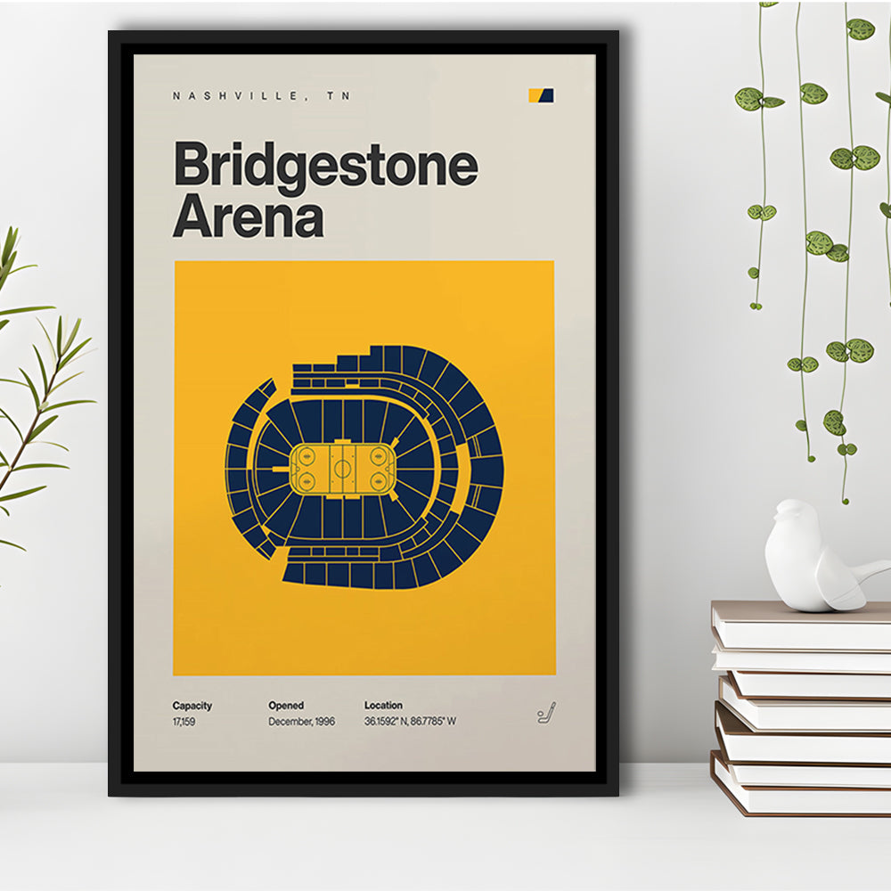Nashville Predators Stadium Print, Bridgestone Arena Stadium Print, Man Cave Gift, Floating Framed Canvas Print Wall Art