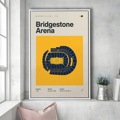 Nashville Predators Stadium Print, Bridgestone Arena Stadium Print, Man Cave Gift, Floating Framed Canvas Print Wall Art
