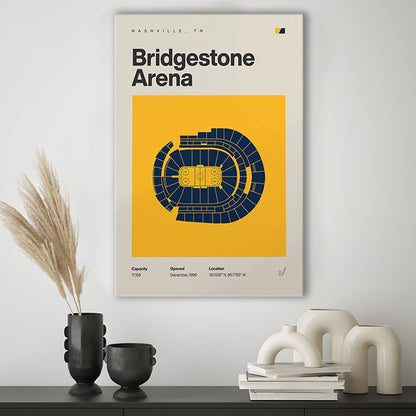 Nashville Predators Stadium Print, Bridgestone Arena Stadium Print, Fan Gifts, Sport Art, Canvas Print Wall Art