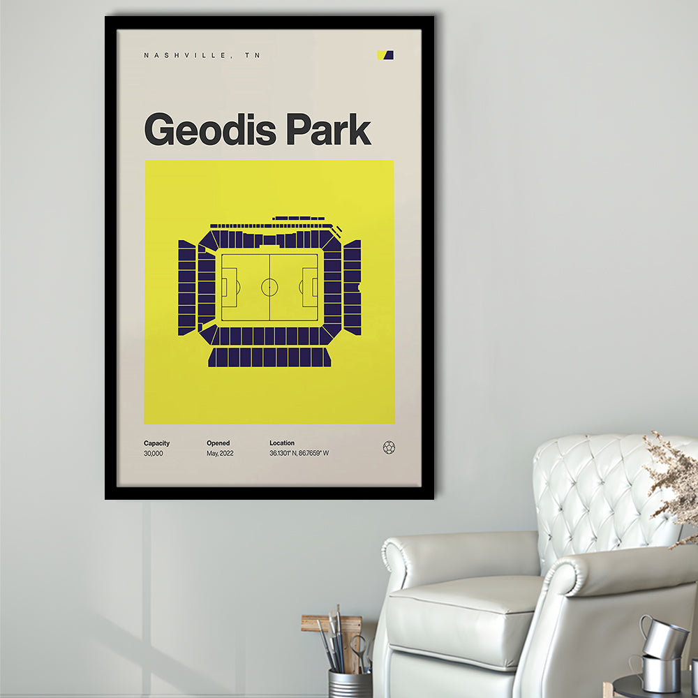 Nashville SC Stadium Print, Geodis Park Stadium Soccer Print, Gifts for him, Sport Art, Framed Art Print Wall Decor