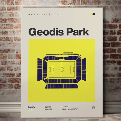 Nashville SC Stadium Print, Geodis Park Stadium Soccer Print, Fan Gifts, Sport Art, Canvas Print Wall Art