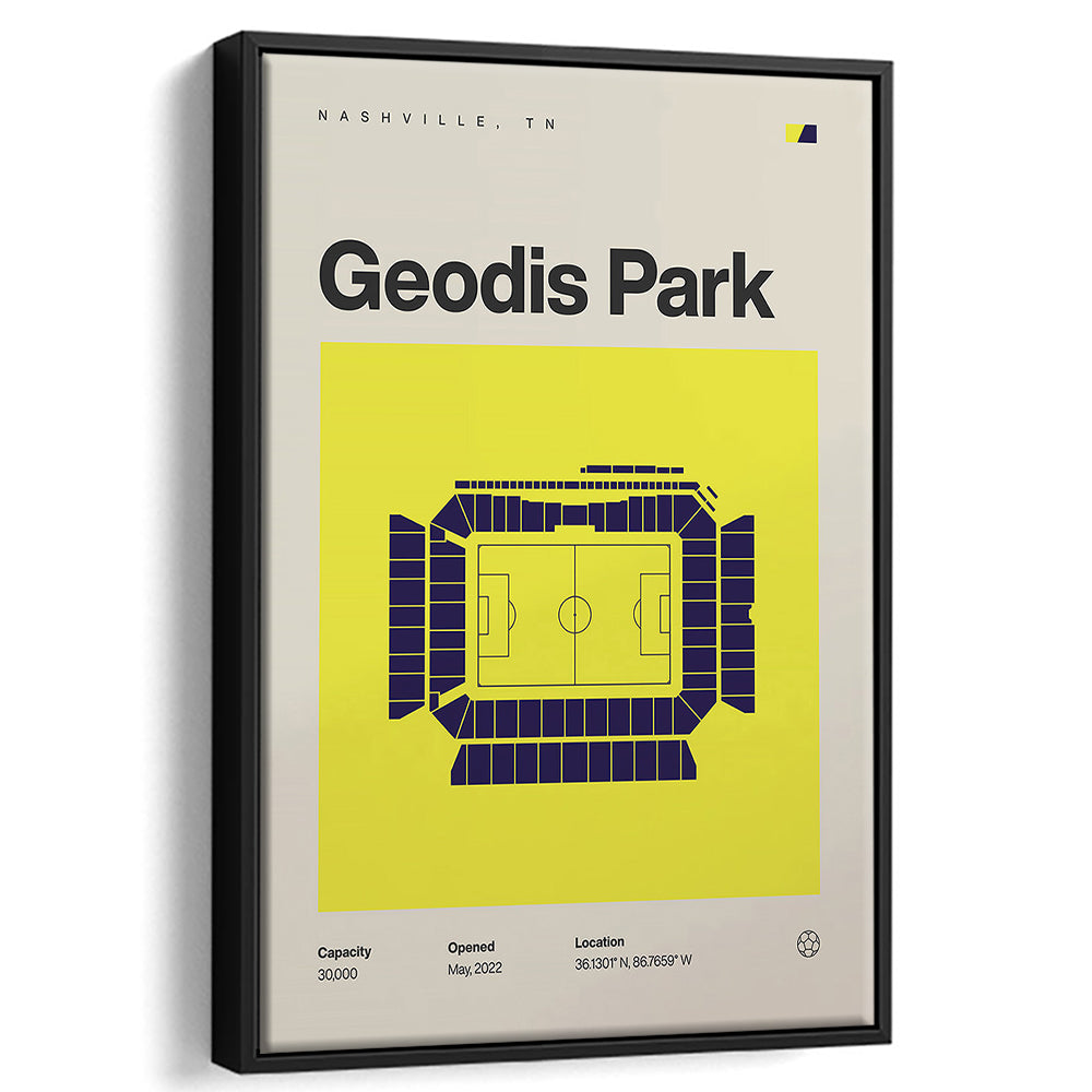 Nashville SC Stadium Print, Geodis Park Stadium Soccer Print, Man Cave Gift, Floating Framed Canvas Print Wall Art