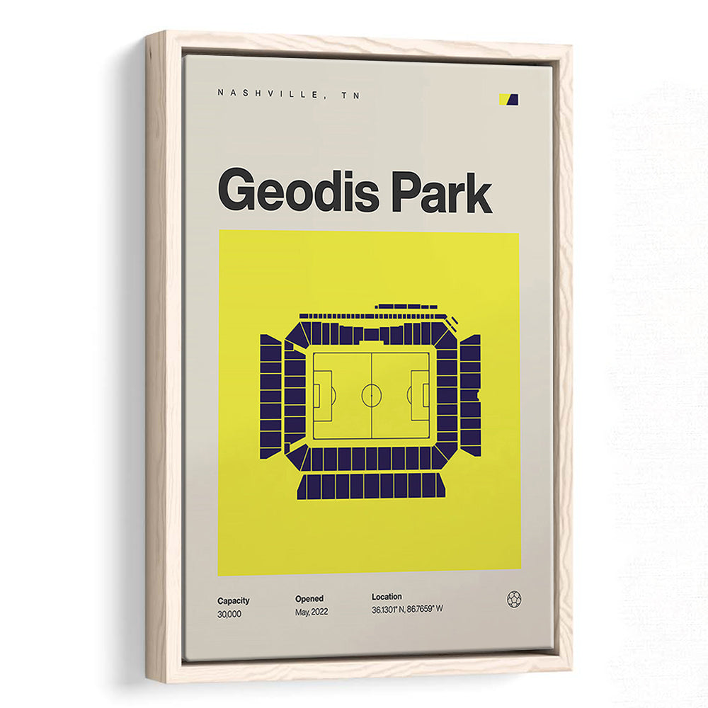 Nashville SC Stadium Print, Geodis Park Stadium Soccer Print, Man Cave Gift, Floating Framed Canvas Print Wall Art