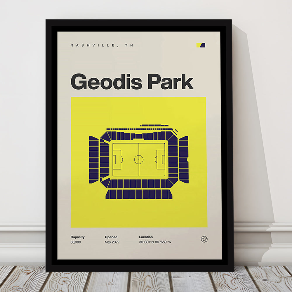 Nashville SC Stadium Print, Geodis Park Stadium Soccer Print, Man Cave Gift, Floating Framed Canvas Print Wall Art