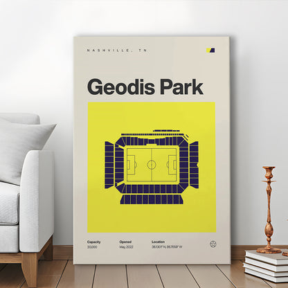 Nashville SC Stadium Print, Geodis Park Stadium Soccer Print, Fan Gifts, Sport Art, Canvas Print Wall Art