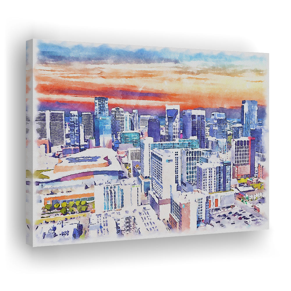 Nashville Painting Watercolor, Nashville Tennessee, Sport Art, Gifts for him, Canvas Print Wall Art