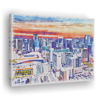 Nashville Painting Watercolor, Nashville Tennessee, Sport Art, Gifts for him, Canvas Print Wall Art