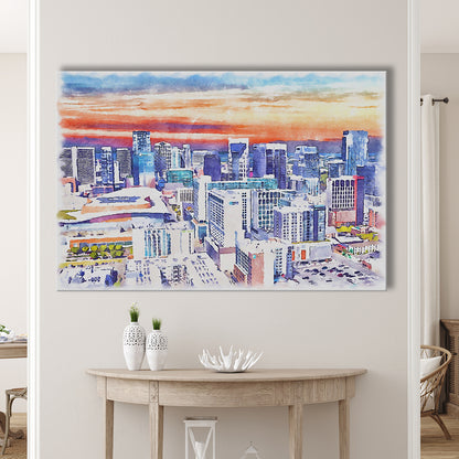 Nashville Painting Watercolor, Nashville Tennessee, Sport Art, Gifts for him, Canvas Print Wall Art