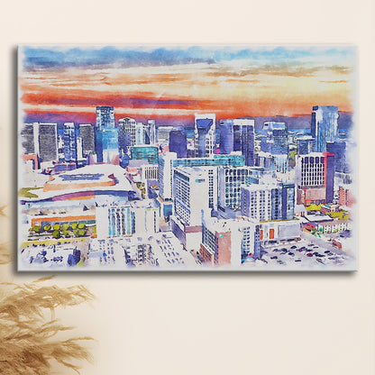Nashville Painting Watercolor, Nashville Tennessee, Sport Art, Gifts for him, Canvas Print Wall Art