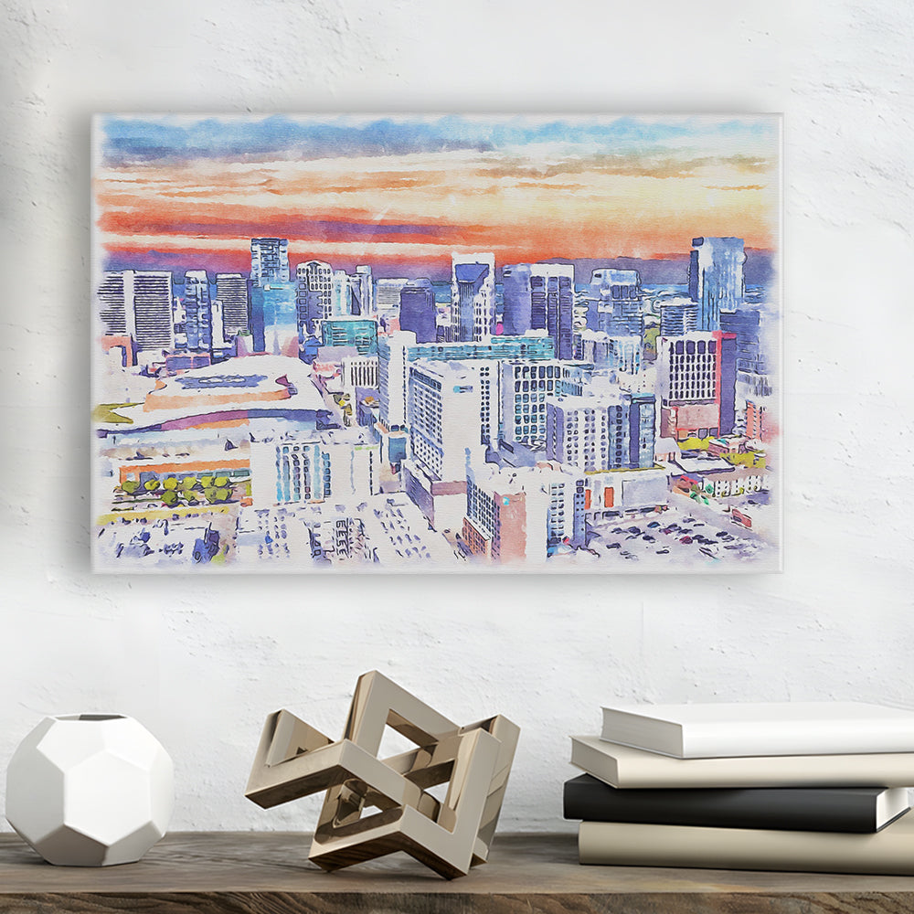 Nashville Painting Watercolor, Nashville Tennessee, Sport Art, Gifts for him, Canvas Print Wall Art