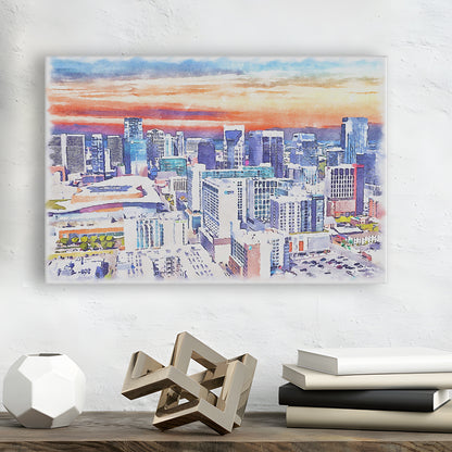 Nashville Painting Watercolor, Nashville Tennessee, Sport Art, Gifts for him, Canvas Print Wall Art