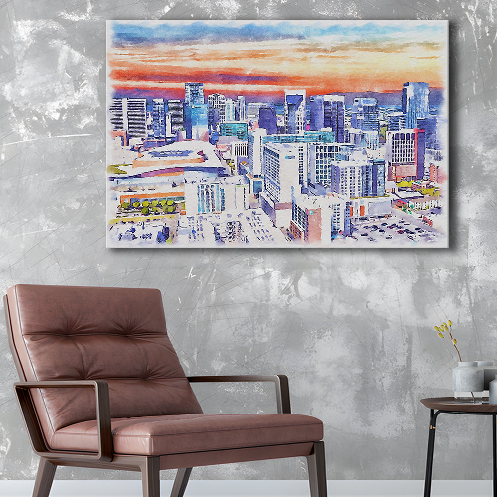Nashville Painting Watercolor, Nashville Tennessee, Sport Art, Gifts for him, Canvas Print Wall Art