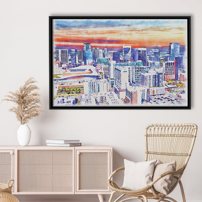 Nashville Painting Watercolor, Nashville Tennessee, Sport Gift Art, Framed Canvas Print Wall Art