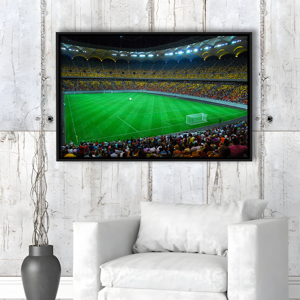 National Arena Bucharest, Stadium Canvas, Sport Art, Framed Canvas Print Wall Art, Floating Frame