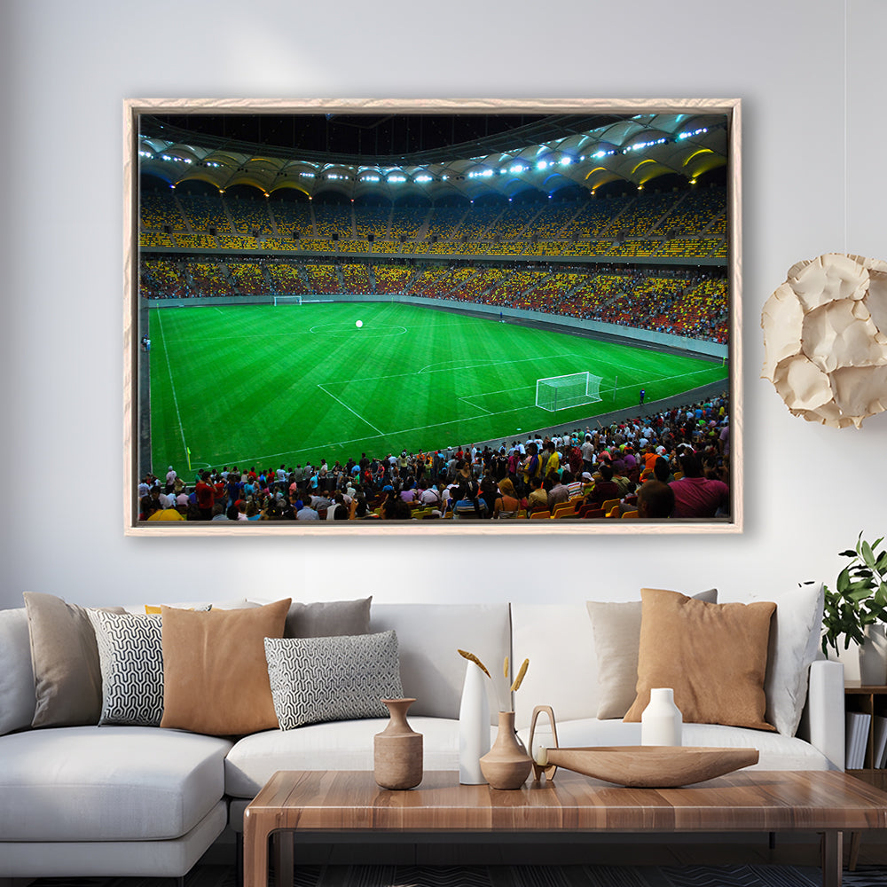 National Arena Bucharest, Stadium Canvas, Sport Art, Framed Canvas Print Wall Art, Floating Frame