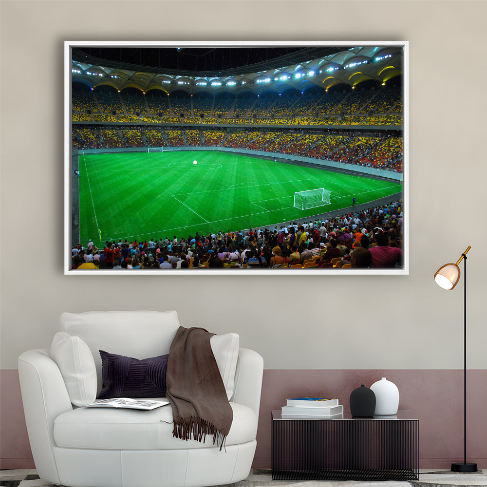 National Arena Bucharest, Stadium Canvas, Sport Art, Framed Canvas Print Wall Art, Floating Frame