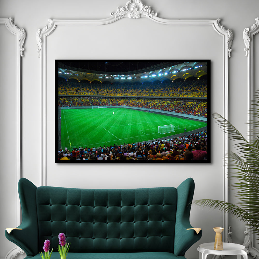 National Arena Bucharest, Stadium Canvas, Sport Art, Gift for him, Framed Art Print Wall Decor, Picture Framed