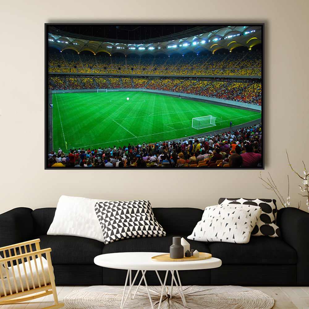 National Arena Bucharest, Stadium Canvas, Sport Art, Framed Canvas Print Wall Art, Floating Frame