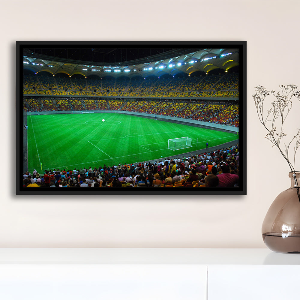 National Arena Bucharest, Stadium Canvas, Sport Art, Framed Canvas Print Wall Art, Floating Frame