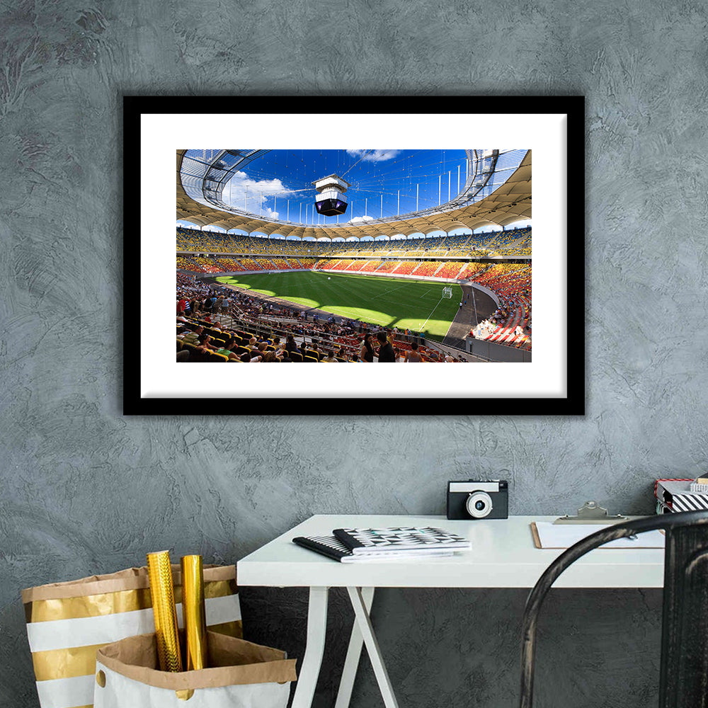 National Arena, Stadium Canvas, Sport Art, Gift for him, White Border Framed Art Print Wall Decor