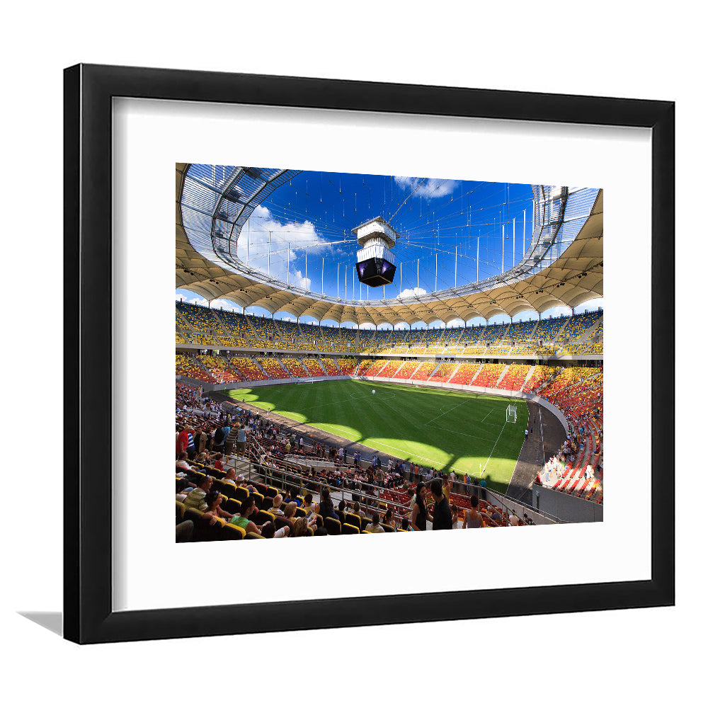 National Arena, Stadium Canvas, Sport Art, Gift for him, White Border Framed Art Print Wall Decor