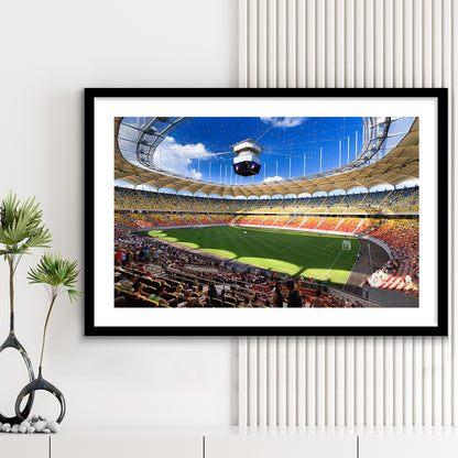 National Arena, Stadium Canvas, Sport Art, Gift for him, White Border Framed Art Print Wall Decor