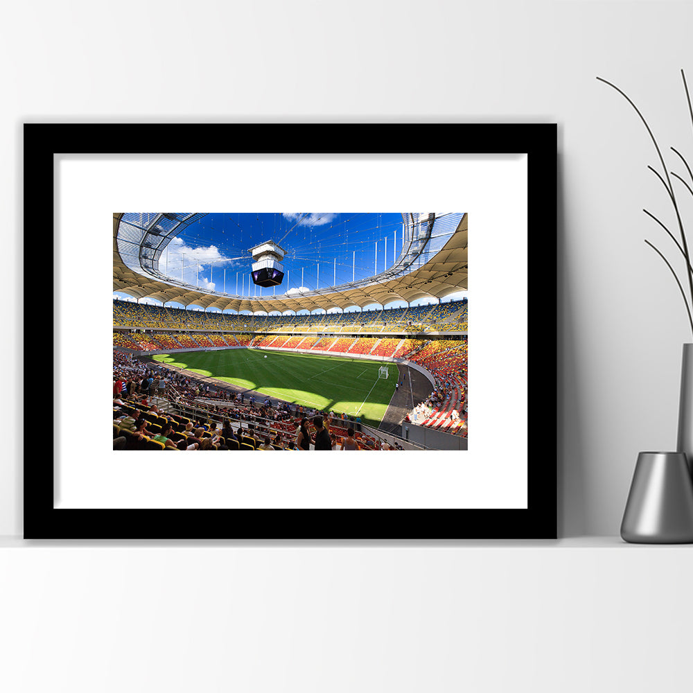 National Arena, Stadium Canvas, Sport Art, Gift for him, White Border Framed Art Print Wall Decor