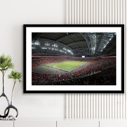 National Football Stadium, Stadium Canvas, Sport Art, Fan Gifts, White Border Framed Art Print Wall Decor