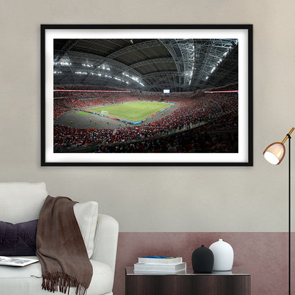 National Football Stadium, Stadium Canvas, Sport Art, Fan Gifts, White Border Framed Art Print Wall Decor