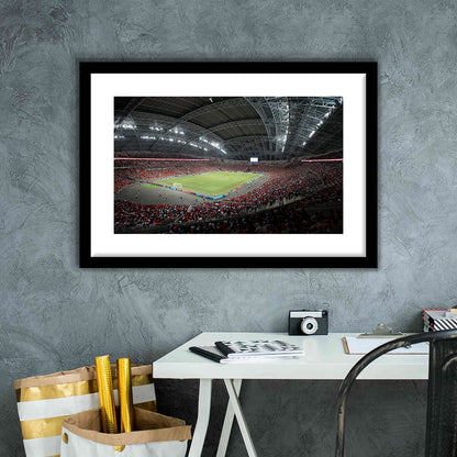National Football Stadium, Stadium Canvas, Sport Art, Fan Gifts, White Border Framed Art Print Wall Decor