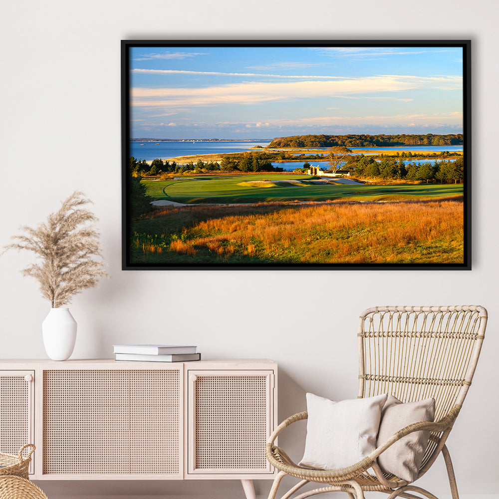 National Golf Links Of America Hole 17, Southampton, New York, Floating Framed Canvas Print Wall Art
