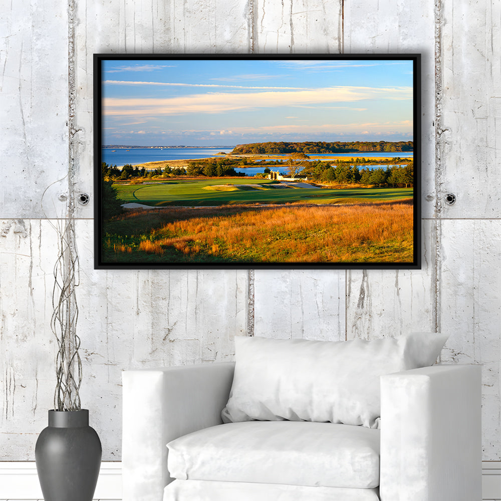 National Golf Links Of America Hole 17, Southampton, New York, Floating Framed Canvas Print Wall Art