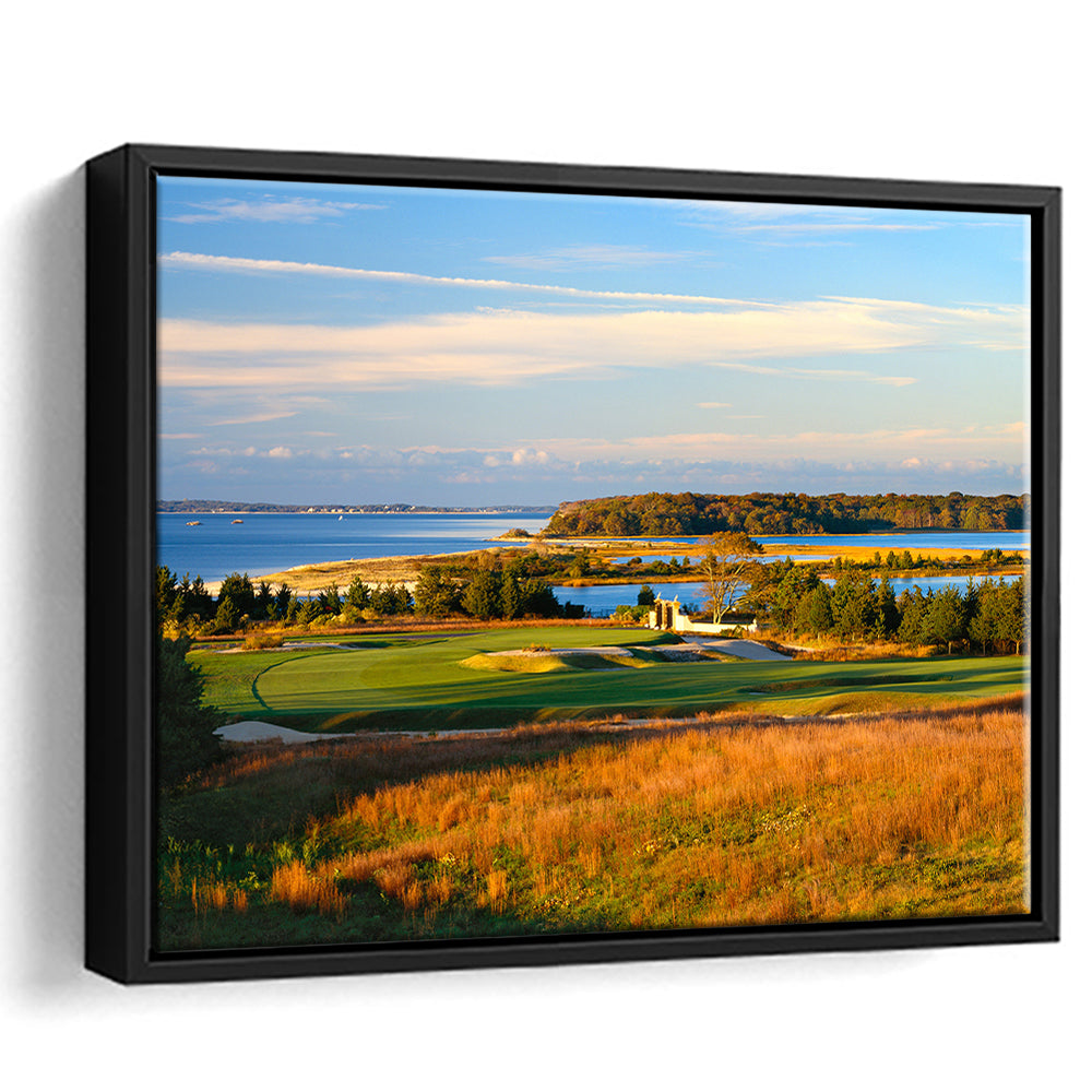 National Golf Links Of America Hole 17, Southampton, New York, Floating Framed Canvas Print Wall Art