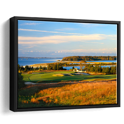 National Golf Links Of America Hole 17, Southampton, New York, Floating Framed Canvas Print Wall Art