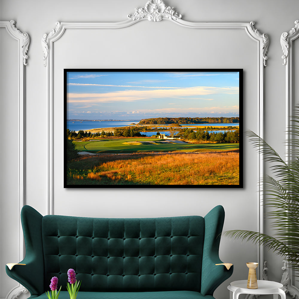 National Golf Links Of America Hole 17, Southampton, New York, Framed Art Print Wall Decor, Picture Framed