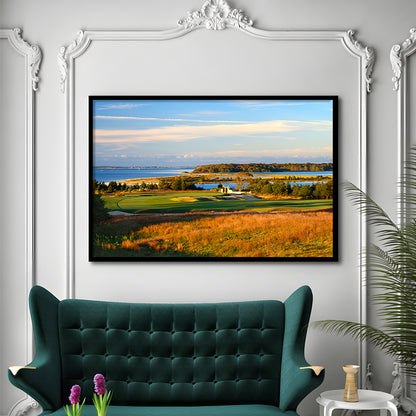 National Golf Links Of America Hole 17, Southampton, New York, Framed Art Print Wall Decor, Picture Framed