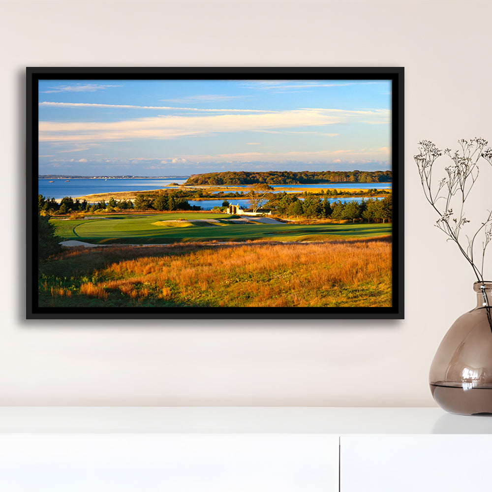 National Golf Links Of America Hole 17, Southampton, New York, Floating Framed Canvas Print Wall Art
