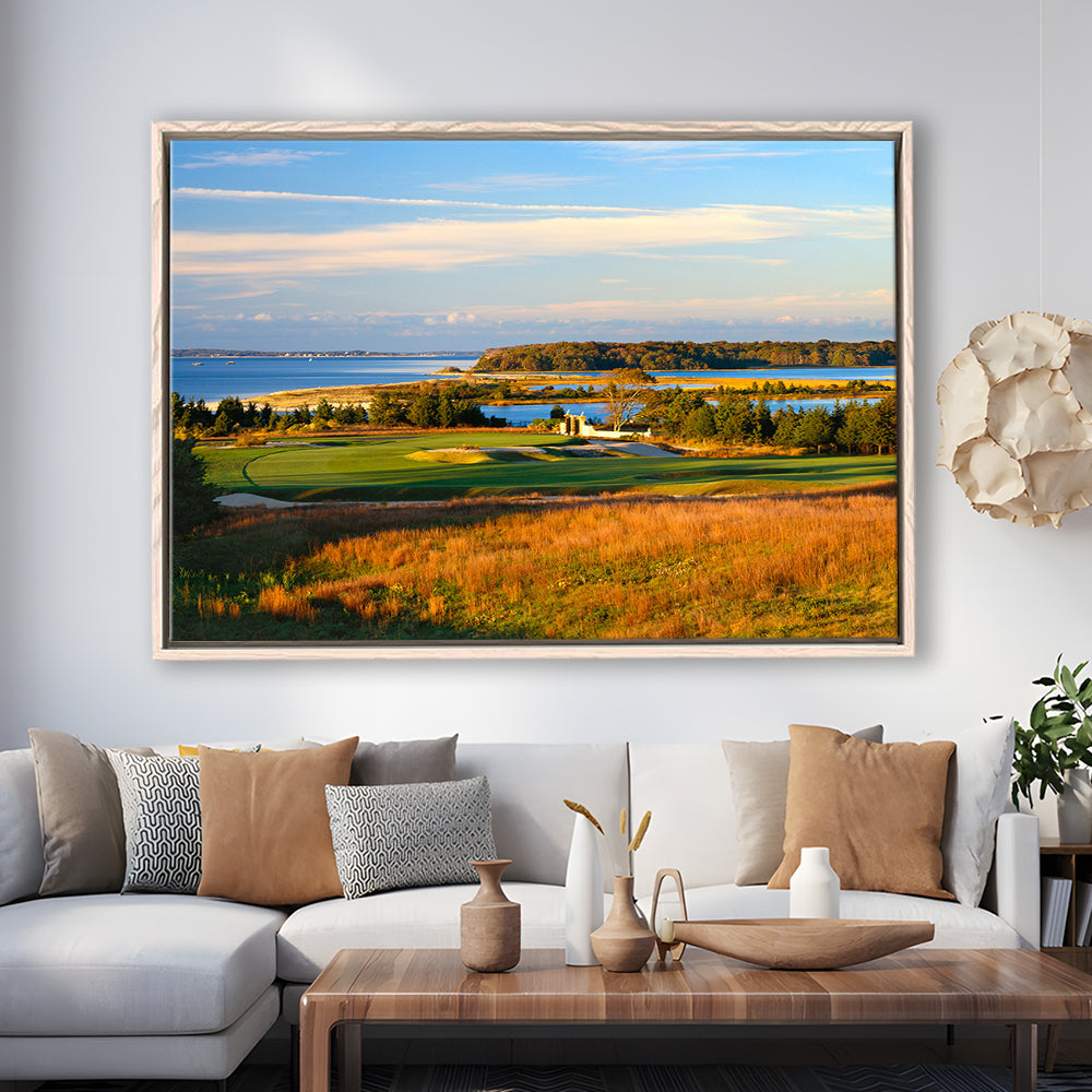 National Golf Links Of America Hole 17, Southampton, New York, Floating Framed Canvas Print Wall Art