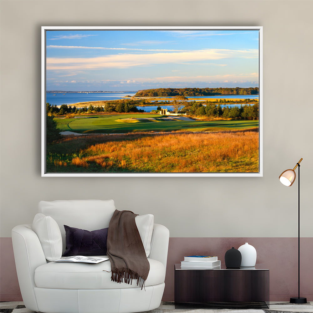National Golf Links Of America Hole 17, Southampton, New York, Floating Framed Canvas Print Wall Art